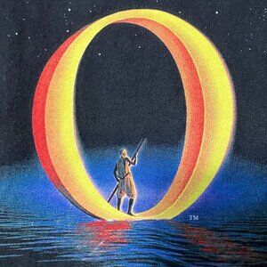 Cirque du Soleil Mens Vintage 90s "O" Bellagio O USA T-Shirt Large Blue AN EXC